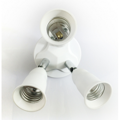 E27 Base 360 Degrees of Rotation E27/E40 to 3 E27/E14/GU10 Light Holder